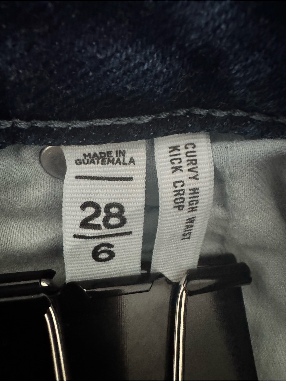 LOFT Dark Blue Curvy High Waist Kick Crop Jeans - Picture 4 of 5